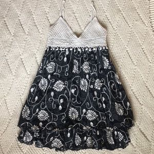 💐Navy blue stitch & crochet dress💐